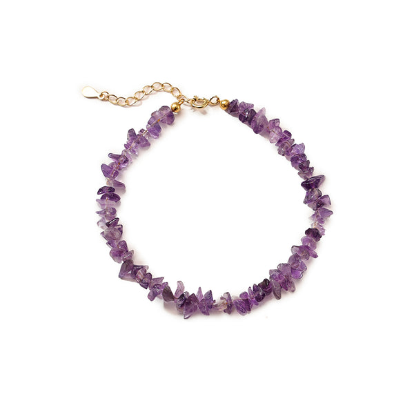 PB0095 925 Sterling Silver Amethyst Chip Bracelets