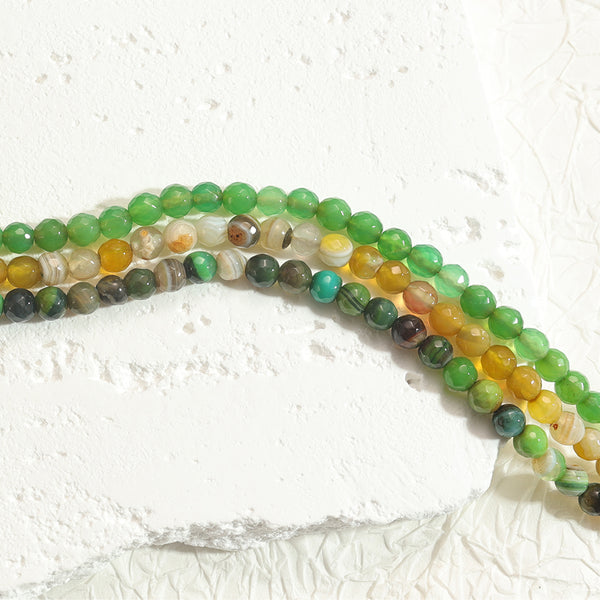 PB0124 925 Sterling Silver Green Jade Beaded Bracelets