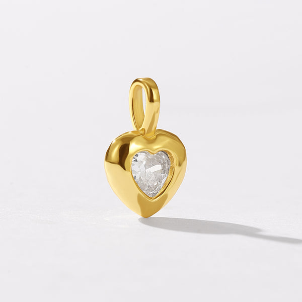 VFD0692 Heart Zircon Charm Pendant