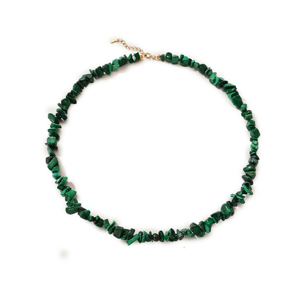 PN0158  925 Sterling Silver Malachite Women Necklace