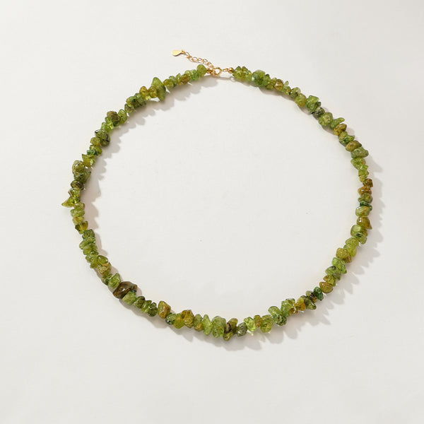 PN0157 925 Sterling Silver Green Gemstone Necklace