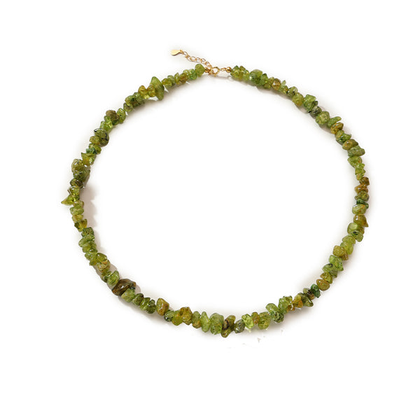 PN0157 925 Sterling Silver Green Gemstone Necklace