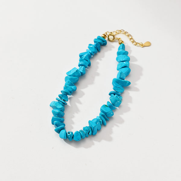 PB0090 Gold Blue Turquoise Bracelet