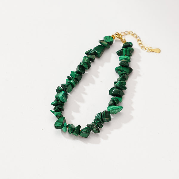 PB0088 925 Sterling Silver Shattered Malachite Bracelet