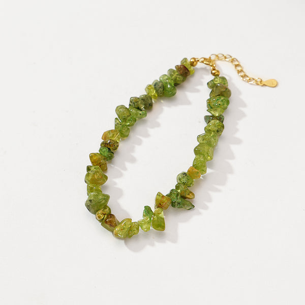 PB0086 925 Sterling Silver Green Shattered Crystal Bracelet