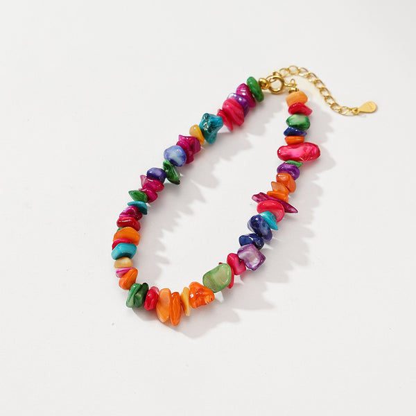 PB0087 925 Sterling Silver Colorful Shattered Crystal Bracelet