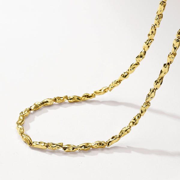 PN0185 Irregular Gold Bead Necklace
