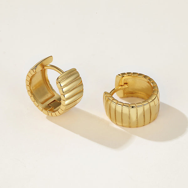 FE2072 925 Sterling Silver Charlotte Bold Hoop Earrings