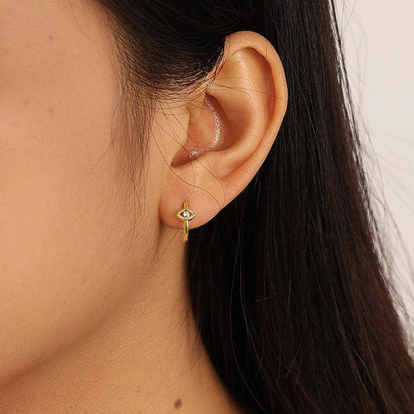 VFE0635 Evil Eye Huggie Hoop Earrings