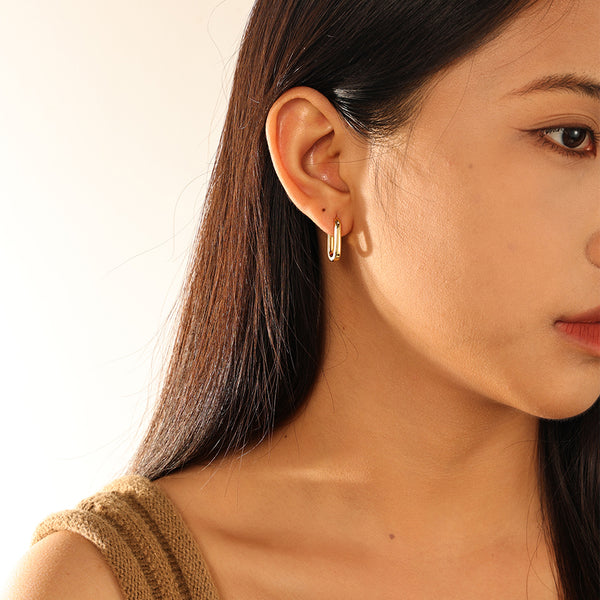 VFE0061 Oval Enamel Hoop Earrings