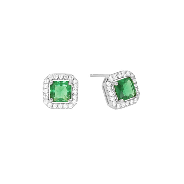 FE2761 925 Sterling Silver Luxury Colorful CZ Stud Earring