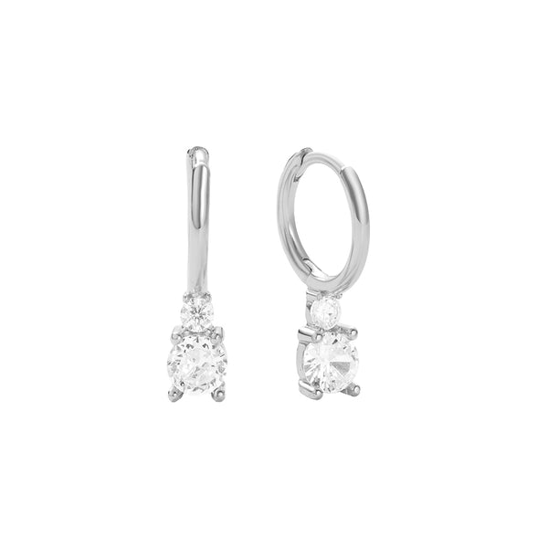 FE2821 925 Sterling Silver Classic Colorful Zircon Dangle Earrings