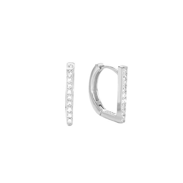 FE2795 925 Sterling Silver Capital D Hoop Earring