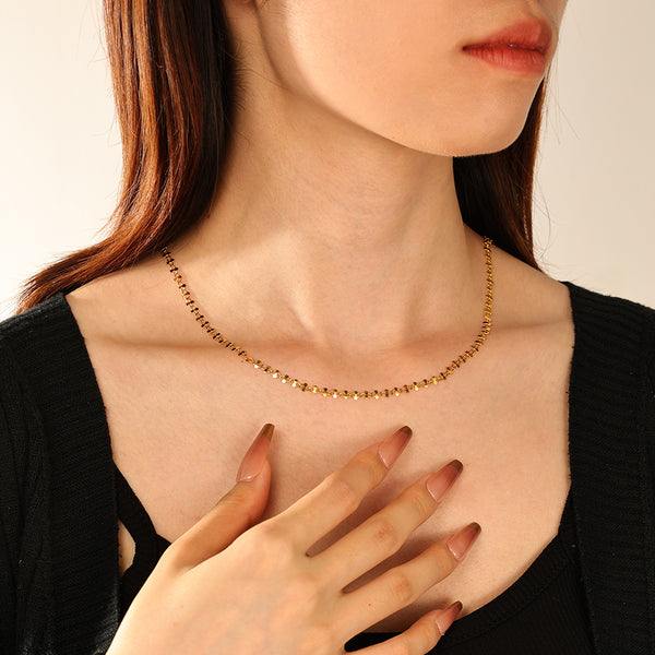 FX1285 925 Sterling Silver Classic Cross Chain Necklace