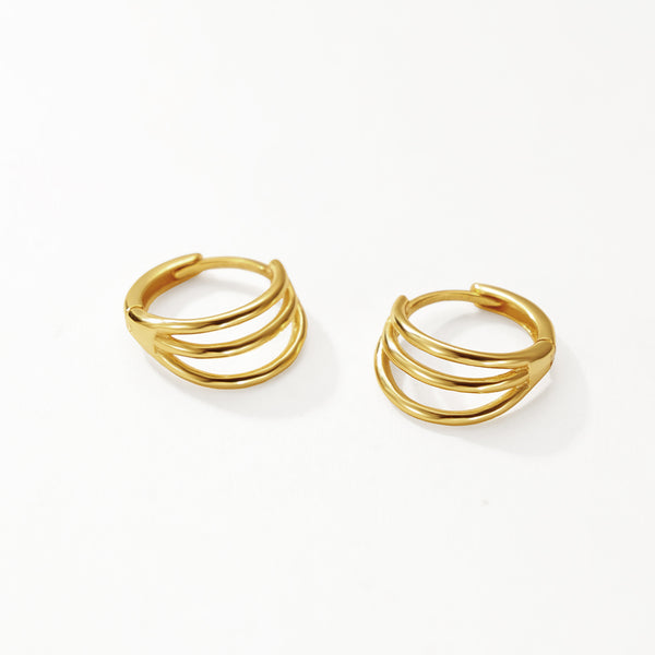FE3192 Triple Circle Hoop Earring