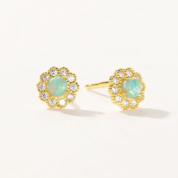 VFE0159 Colorful Opal Mini Flower Stud Earring
