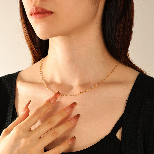 FX1290 925 Sterling Silver Heart Women Chain Necklace