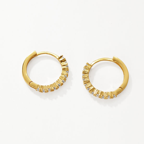 FE3196 Minimalist Cubic Zirconia Hoop Earring