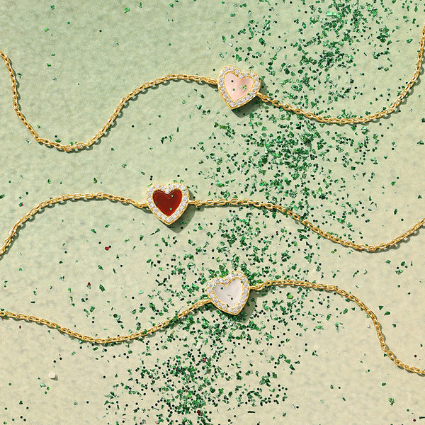 Gemstone Heart Jewelry Set