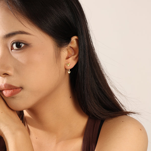 VFE0700 Butterfly Front Back Earrings