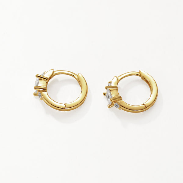 FE3171 Princess Zirconia Hoop Earring