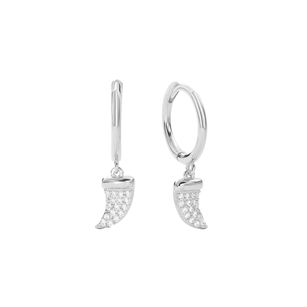 FE2853 925 Sterling Silver Chili Dangle Hoop Earrings