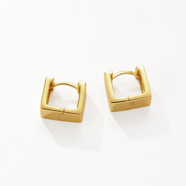 FE3204 Wide Square Minimalist Cartilage Huggie Earrings