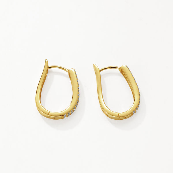 FE3168 U Shape CZ Hoop Earring