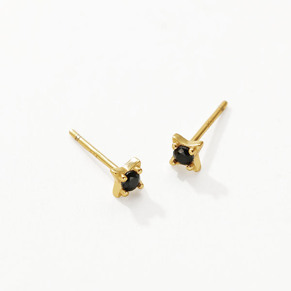 FE3190 Solitaire Black Zirconia Mini Stud Earring