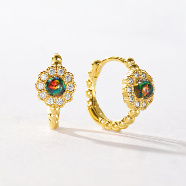 VFE0158 Colorful Opal CZ Hoop Earring