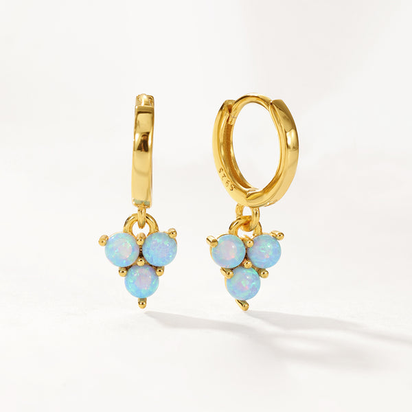 VFE0271 Colorful Opal Trio Dangle Hoop Earring