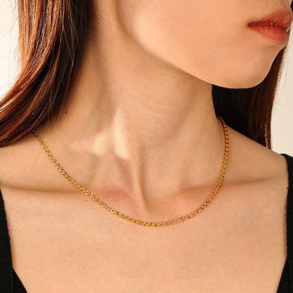 FX1283 925 Sterling Silver Flower Chain Necklace