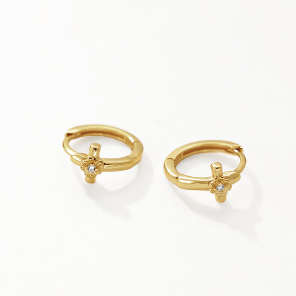 FE3130 Classic Cross Hoop Earring