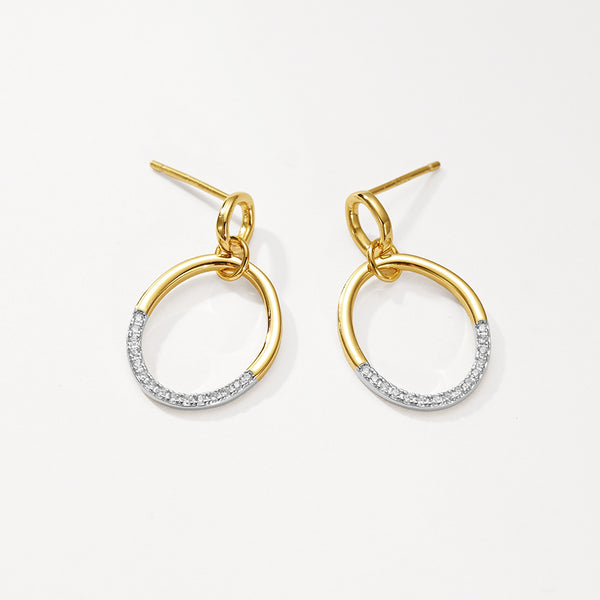 VFE0051 Interlock Double Circle Stud Earrings