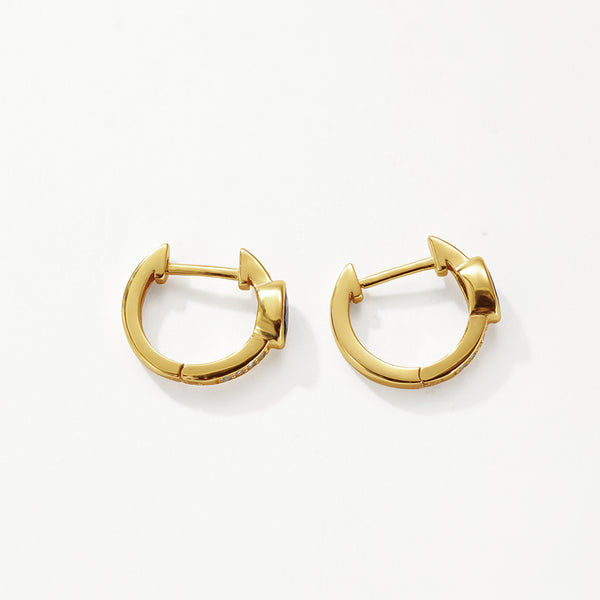 FE3151 Oval Blue CZ Hoop Earring