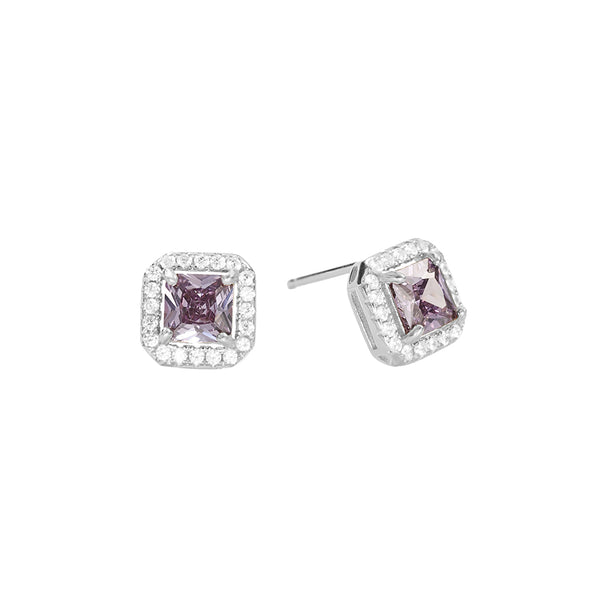 FE2761 925 Sterling Silver Luxury Colorful CZ Stud Earring