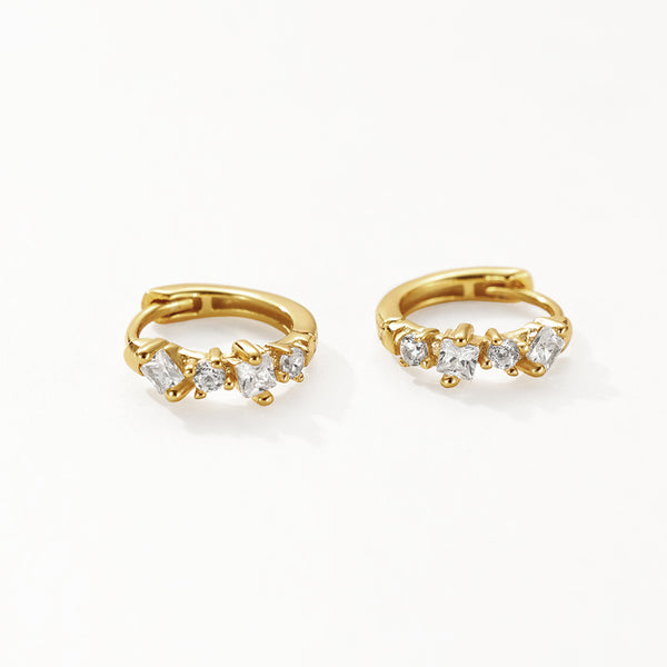 FE3099 Stacked Zirconia Hoop Earring