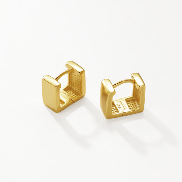 FE3204 Wide Square Minimalist Cartilage Huggie Earrings