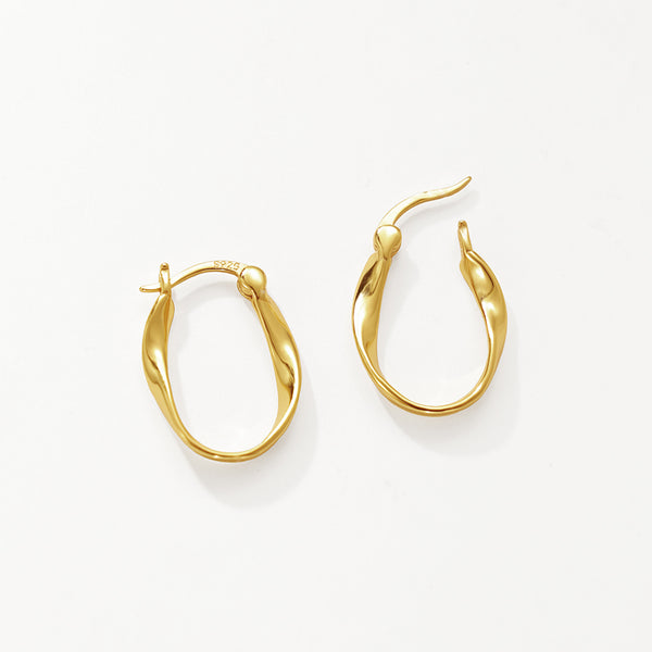 FE3127 Gold Plated Twist Hoop Earring