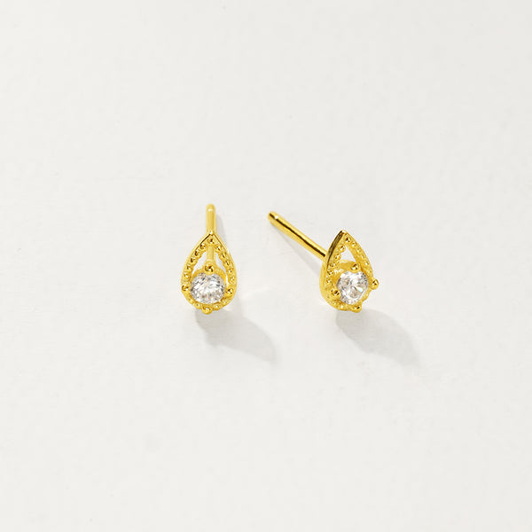 FE2768 925 Sterling Silver Water Drop Stud Earrings