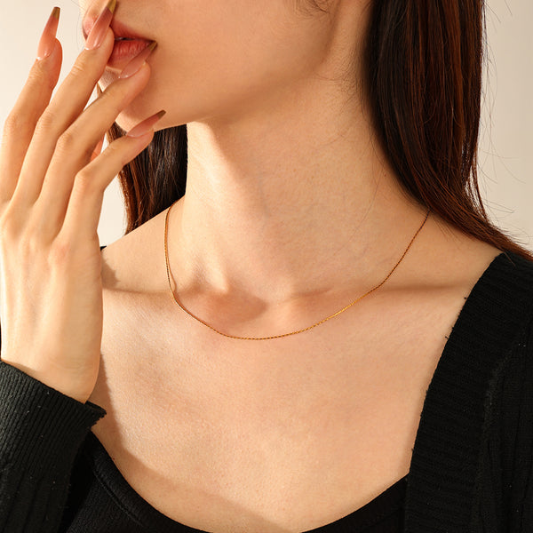 FX1299 925 Sterling Silver Box Chain Necklaces