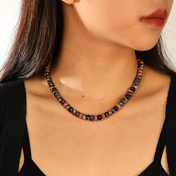 PN0196 925 Sterling Silver Handmade Charm Beaded Necklace