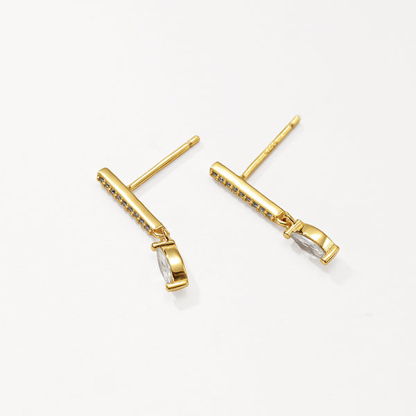 VFE0044 Marquise CZ Vertical Strips Stud Earrings