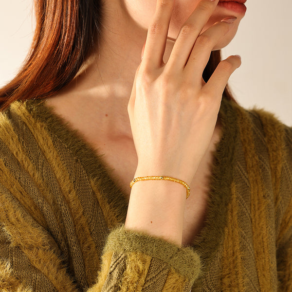 PB0159 925 Sterling Silver CZ Charm Beaded Bracelets