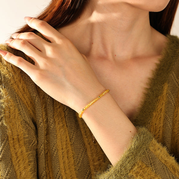 PB0159 925 Sterling Silver CZ Charm Beaded Bracelets