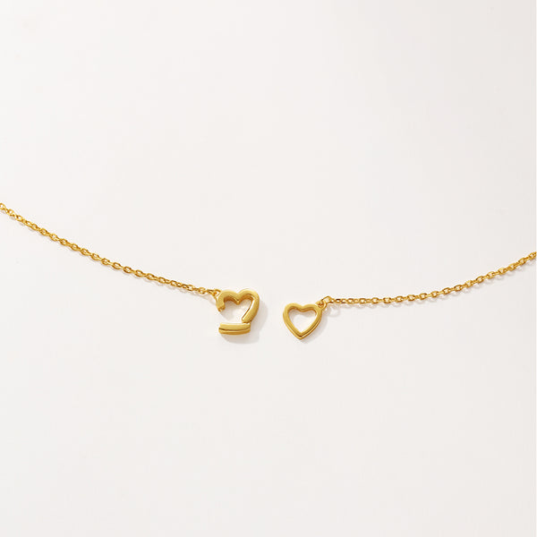 VFX0120 Double Interlocked Heart Necklace