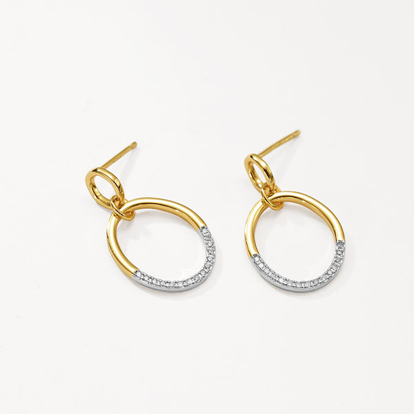 VFE0051 Interlock Double Circle Stud Earrings