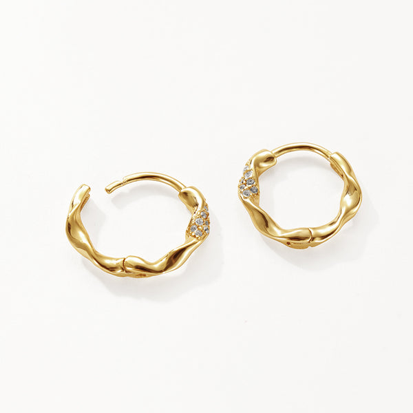FE3115 Twist CZ Hoop Earring