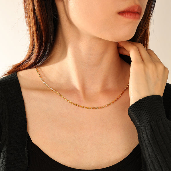 FX1293 925 Sterling Silver Simple Chain Necklaces
