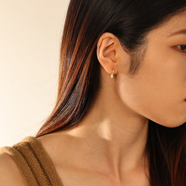 FE2879 925 Sterling Silver Riveting Hoop Earrings